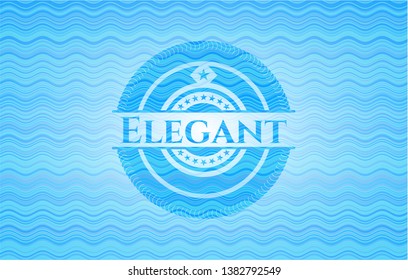 Elegant water representation style badge. Vector Illustration. Detailed.