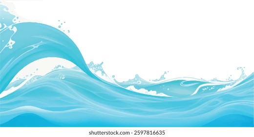 
Elegant Water Wave Abstract Design in Soft Blue and Green Watercolor, Perfect for Background Use in Graphic Design Projects Focused on Tranquility and Oceanic Themes.
