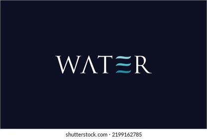 elegant water wordmark logo design