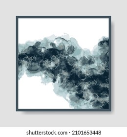 Elegant Watercolor Alcohol Ink Art Square Design