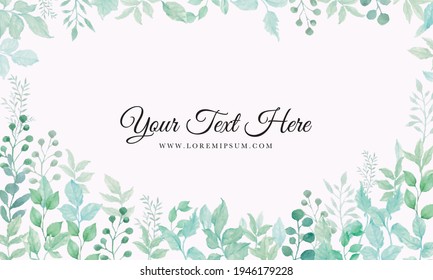 Elegant watercolor background with watercolor leaf ornaments