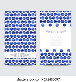Elegant watercolor cards with dots, design elements. Can be used for wedding, baby shower, mothers day, valentines day, birthday cards, invitations, banners, flyers, gift wrap, print, manufacturing