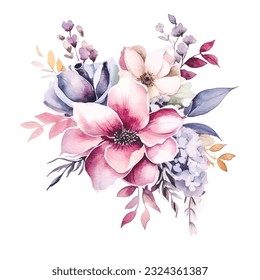 Elegant Watercolor Fairy Florals - Pastel Clipart Collection