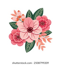 Elegant Watercolor Floral Arrangement Vector Illustration.