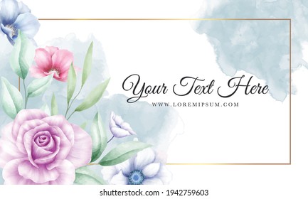 Elegant watercolor floral background with soft flowers