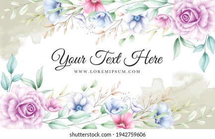 Elegant watercolor floral background with soft flowers