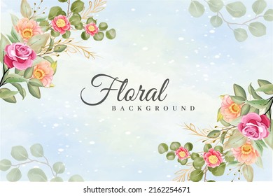 Elegant Watercolor Floral Background with Splash