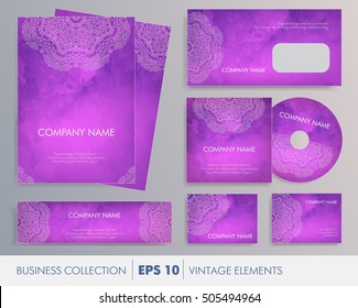Elegant watercolor floral ethnic mandala cards, design elements. For business set, wedding, mothers day, valentines day, birthday cards, invitations, banners, flyers, gift wrap, print, manufacturing