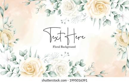 Elegant watercolor floral frame background template