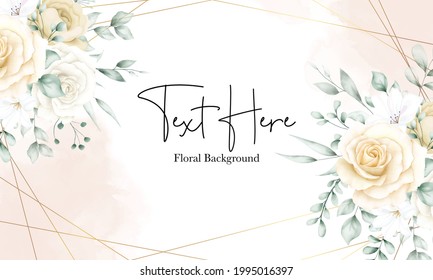 Elegant watercolor floral frame background template