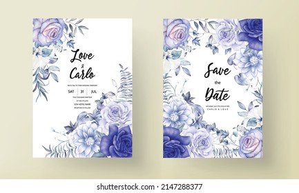 elegant watercolor floral wedding invitation card template