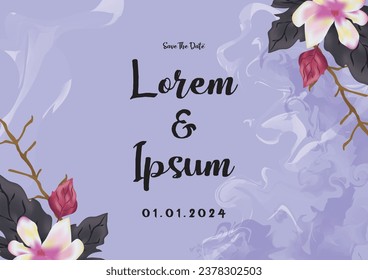 Elegant watercolor floral wedding invitation background