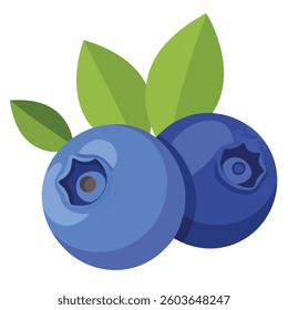 Elegant watercolor illustration of blueberries