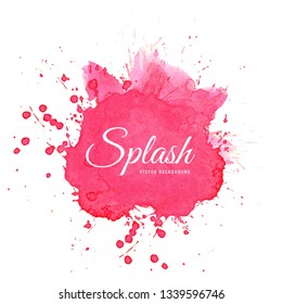 Elegant watercolor pink splash vector 