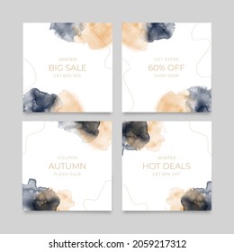 Elegant watercolor social media background template