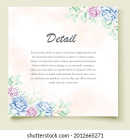 Elegant watercolor wedding invitation floral 