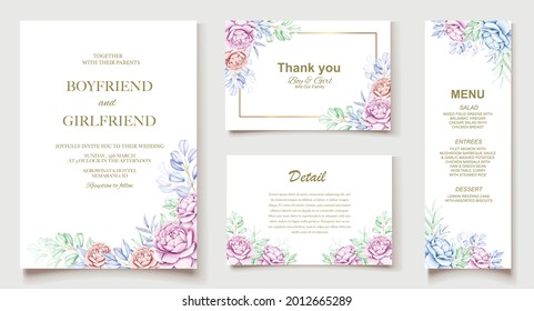 Elegant watercolor wedding invitation floral 