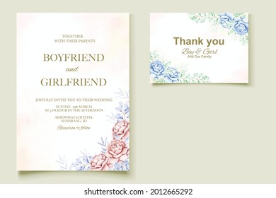 Elegant watercolor wedding invitation floral 