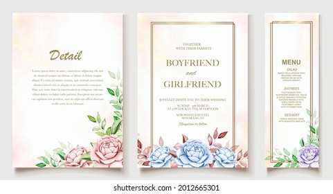 Elegant watercolor wedding invitation floral 