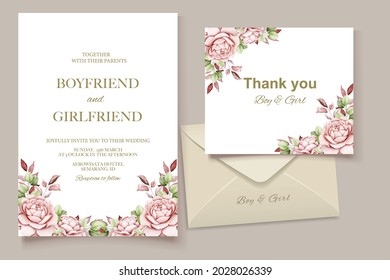 Elegant watercolor wedding invitation floral