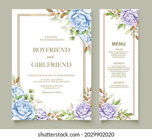 Elegant watercolor wedding invitation floral