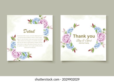 Elegant watercolor wedding invitation floral