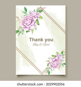 Elegant watercolor wedding invitation floral