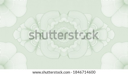Elegant watermark. Banknotes. Vector illustration. Detailed design. 