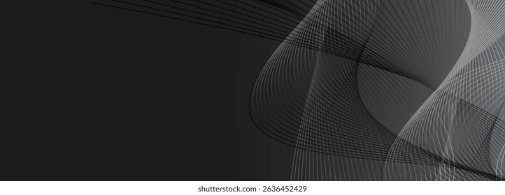 Elegant Wave: Un fondo Abstractas oscuro con líneas fluidas para Diseños modernos y proyectos creativos que necesitan un toque sofisticado y contemporáneo