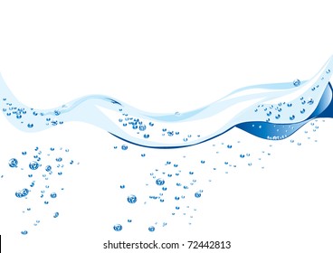Diseño elegante de olas con burbujas de agua
