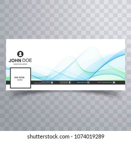 Elegant wave facebook timeline banner design vector