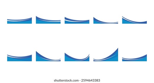 Elegant Wave Footer Set Illustration