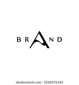 Onda Elegante Dentro De Um Design De Logotipo Carta. Letra minimalista Um design de logotipo elegante.