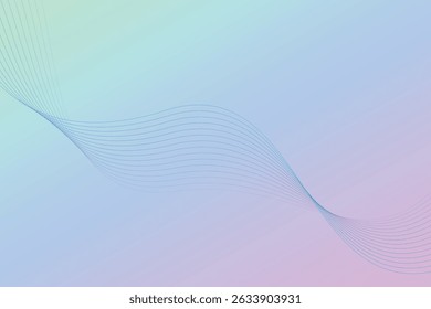 Elegante Wellenlinien durchdringen weiche Pastellfarben, die Harmonie und Einfachheit in der digitalen Designkunst hervorrufen