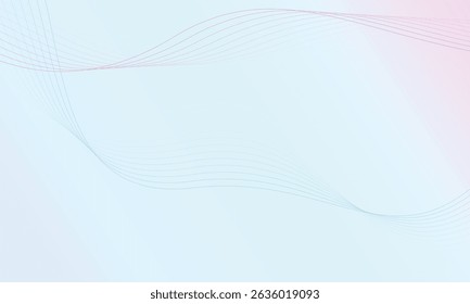 Elegant wave lines drift through soft pastel gradients, evoking harmony and simplicity in digital design art