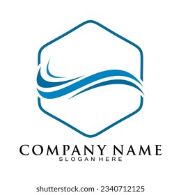 Elegant wave symbol vector logo