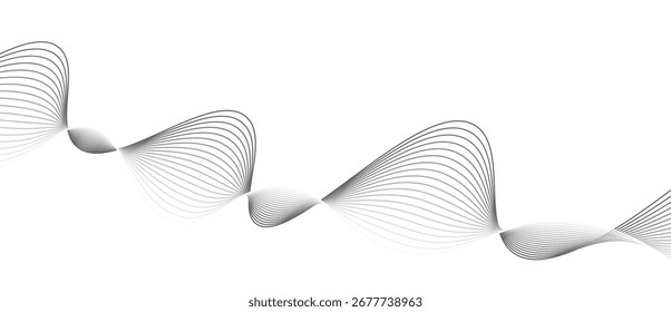 Formas de onda elegantes Linha abstrata Arte Design vetor