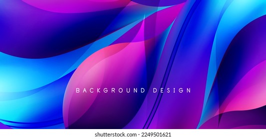Elegant waves and flowing fluid abstract background. Template for covers, templates, flyers, placards, brochures, banners