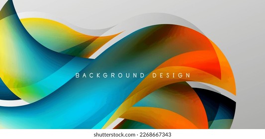 Elegant waves and flowing fluid abstract background. Template for covers, templates, flyers, placards, brochures, banners