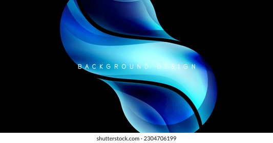 Elegant waves and flowing fluid abstract background. Template for covers, templates, flyers, placards, brochures, banners