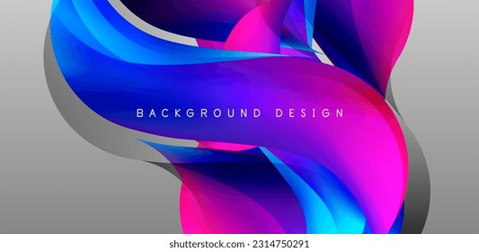 Elegant waves and flowing fluid abstract background. Template for covers, templates, flyers, placards, brochures, banners