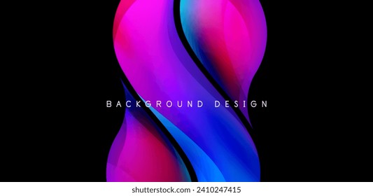 Elegant waves and flowing fluid abstract background. Template for covers, templates, flyers, placards, brochures, banners