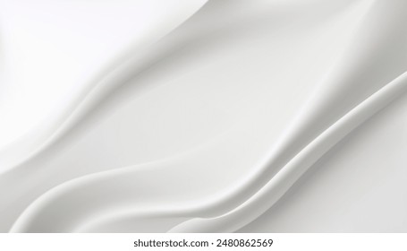 Elegant waves in soft white material Premium vector design for banners, posters and wallpapers.