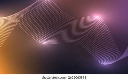 Elegant wavy lines abstract background with a blend of orange and purple colors, a sophisticated design for creative projects and modern presentations, wallpaper