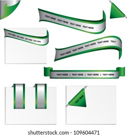 elegant web element, green emerald and silver color