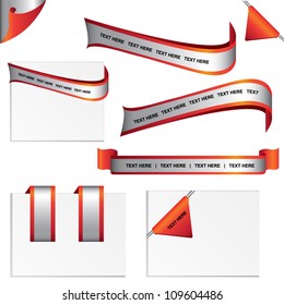 elegant web element, red and silver color