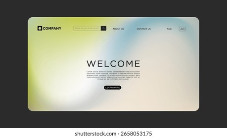 Elegant website design template with soft gradient background ready for your brand messaging