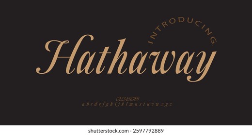 Elegant wedding alphabet font logo classic minimal fashion designs.
