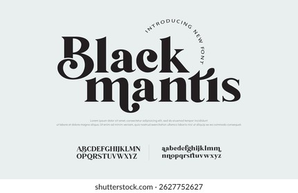 Elegant wedding alphabet font logo classic minimal fashion designs. Typography luxury modern serif letter fonts and number for logos brand. vector illustration

