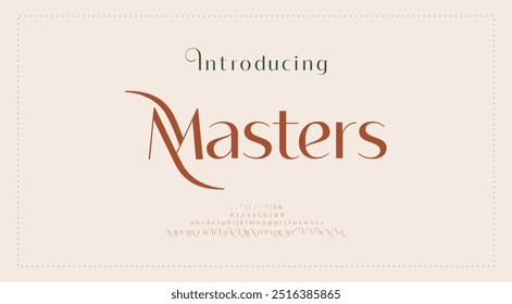 Elegant wedding alphabet letters font and number. Typography Luxury classic lettering serif fonts decorative vintage retro concept. vector illustration